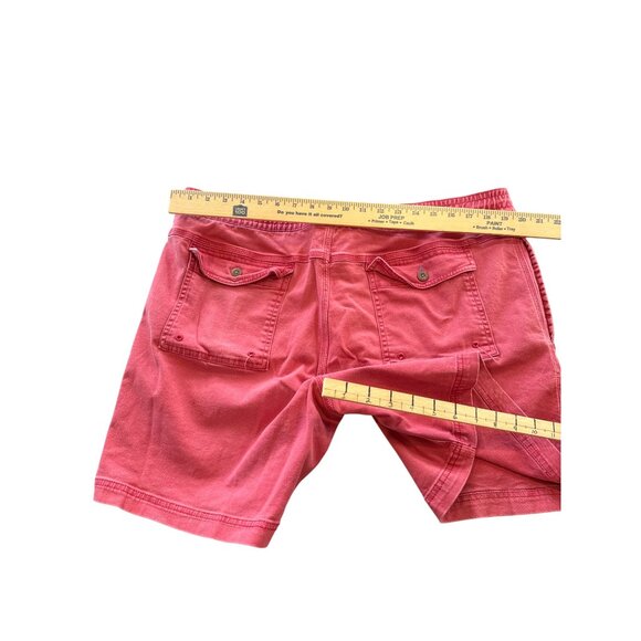 George Mens XL Red Drawstring Cotton Shorts Back Button Pockets Casual Fit - Picture 5 of 5